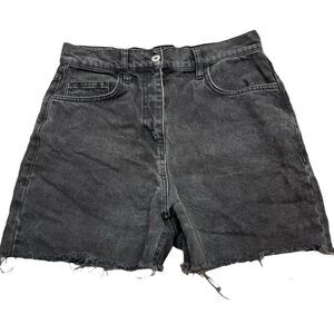 Ladies Collusion Black Denim Cut Off Mom Shorts Size 28/30